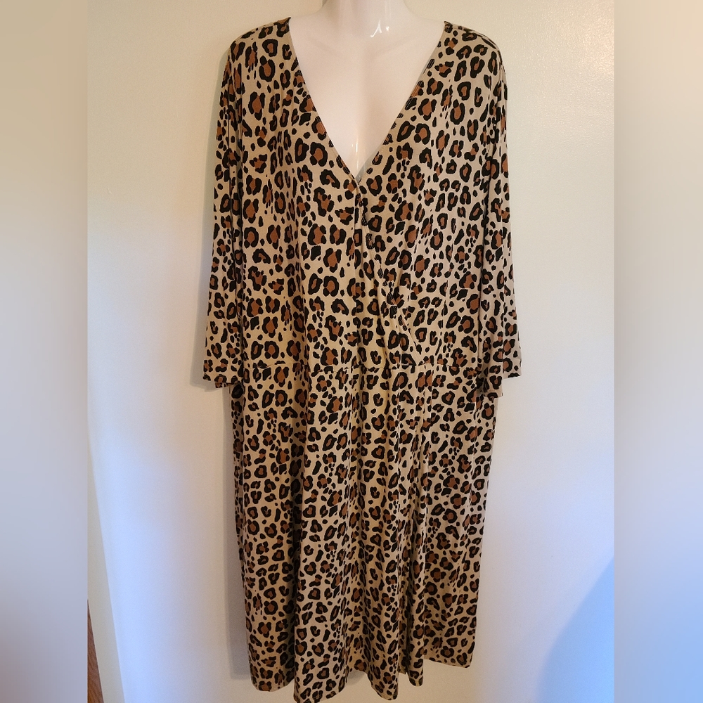 Ava & Viv Leapord Wrap Dress, 4X